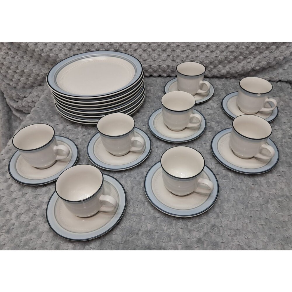 Set Serves 8 Johann Haviland Crowning Fashion Dinnerware Blue Sky Plates Mugs